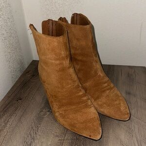 Clarks Tan Ankle Booties with Suede Finish